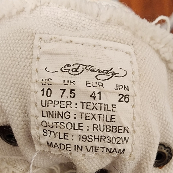 ED HARDY Y2K White High-Top Sneakers!!!! LIKE NEW! - Picture 6 of 10